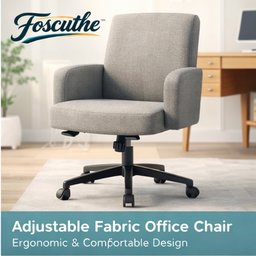 Foscuthe™ Adjustable Fabric Office Chair – Ergonomic & Comfortable Design, Adjustable office chair, ergonomic office chair, fabric office chair, comfortable desk chair, swivel office chair